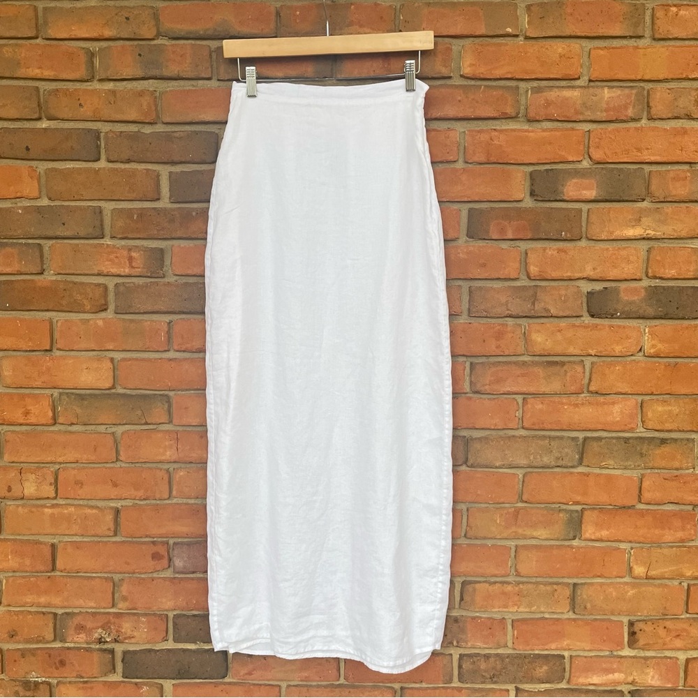 Dissh Linen Skirt White Long Sz 6 - Picture 2 of 8